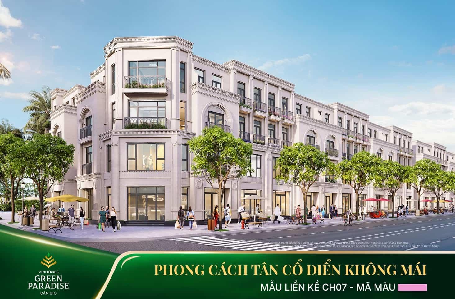 mau nha lien ke CH07 phong cach tan co dien khong mai vinh tien