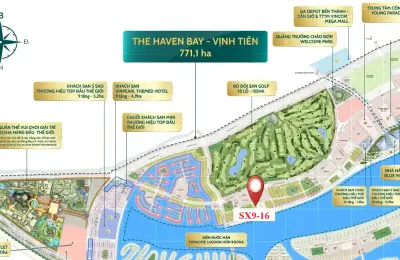Liền kề xẻ khe SX9-16 Vịnh Tiên Vinhomes Green Paradise. Cách Hồ Lagoon 130m, sân Golf 295m