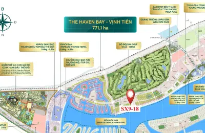 Nhà liền kề xẻ khe SX9-18 Vịnh Tiên Vinhomes Green Paradise, hướng Đông, cách Biển Hồ 130m