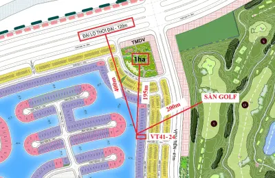 Biệt thự song lập VT41-24 Vịnh Tiên Vinhomes Green Paradise, Bờ mặt nước bãi biển riêng sau nhà rộng 50m, liền kề Sân Golf